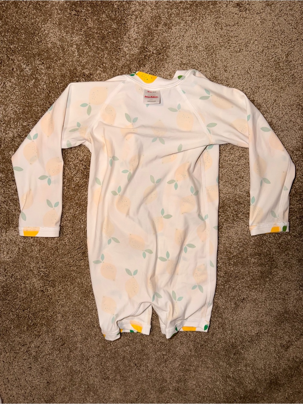 Hanna Andersson Lemon Print Rash Guard Swimsuit One Piece 3T UPF Swim - Picture 7 of 7